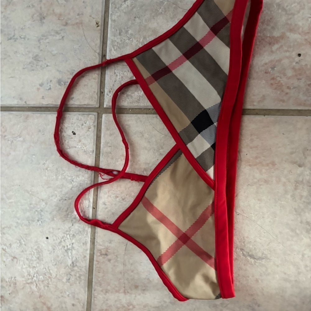 Kids Burberry logo swimsuit bikini top nova check one piece swim shirt swim wear